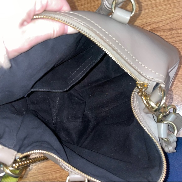 See by Chloe Emy Patchwork Suede Taupe Grey Shoulder Bag w Crossbody Strap - Picture 15 of 16